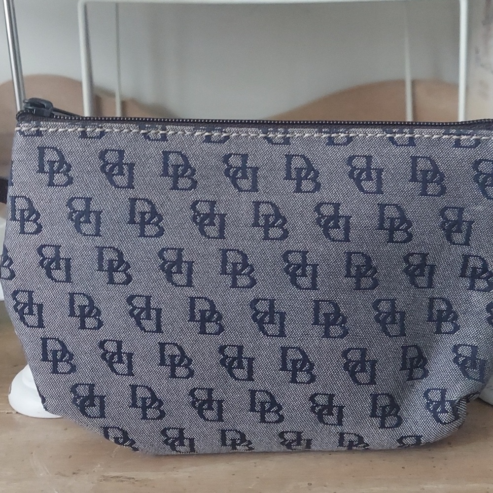 Dooney & Bourke Brown Canvas Small Cosmetic Pouch